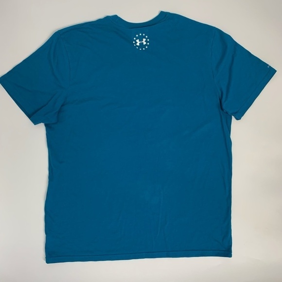 Under Armour Mens American Big Flag Logo USA T-Shirt Sz L - Picture 6 of 11